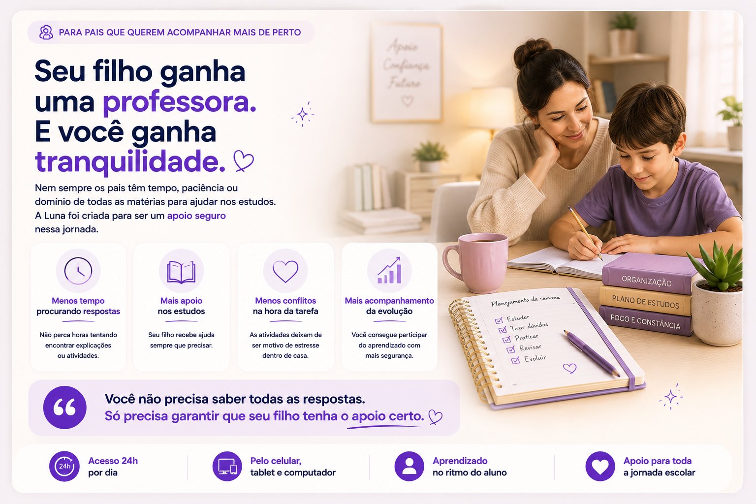 Tranquilidade para os pais