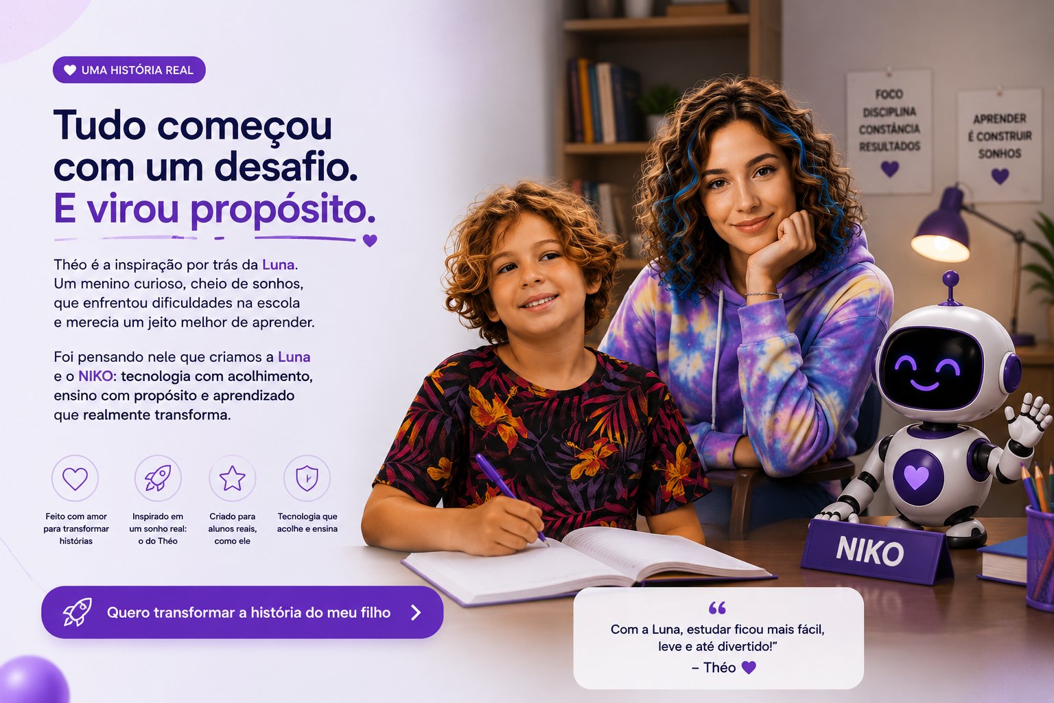 A história do Théo — inspiração por trás da Luna